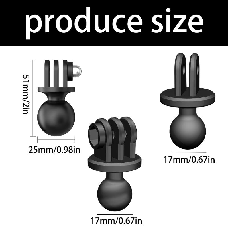 Motorcycle Camera Mount Adapter for Navigation Use, Ball-Base Action Camera Mount with Small-Profile Form for Travel