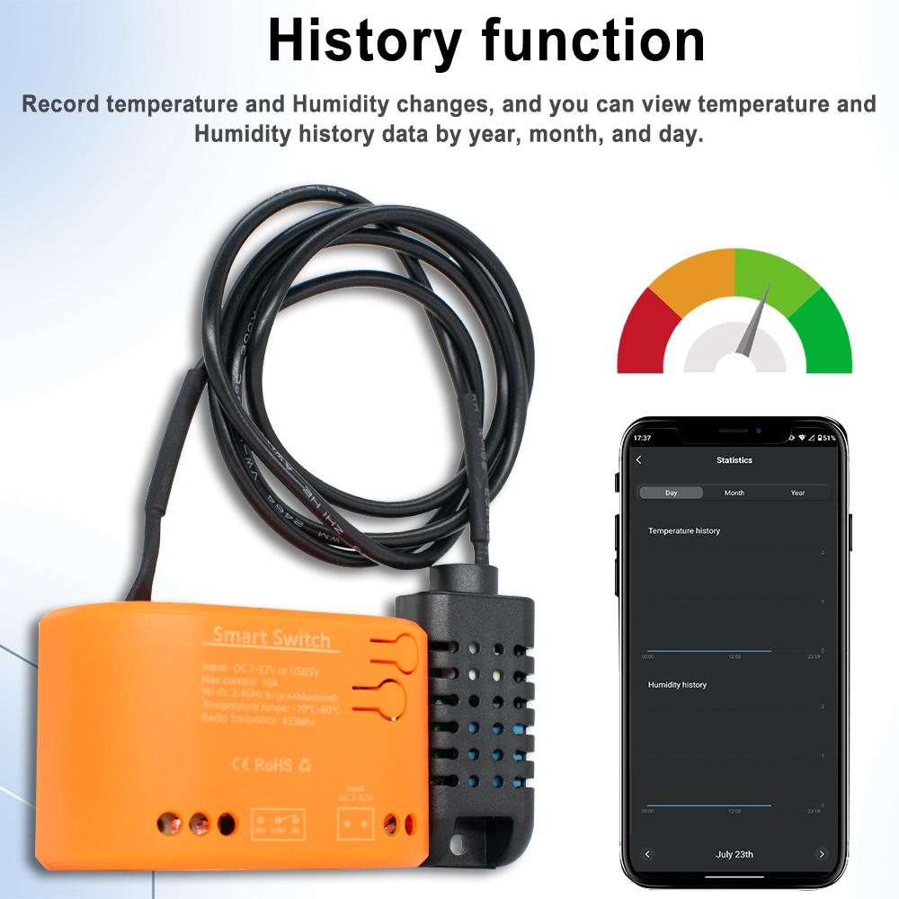 Tuya Wifi Temperature Humidity Sensor Switch for Aquariums Water Temperature Monitoring Work with Alexa Google Home 12V 24V 220V