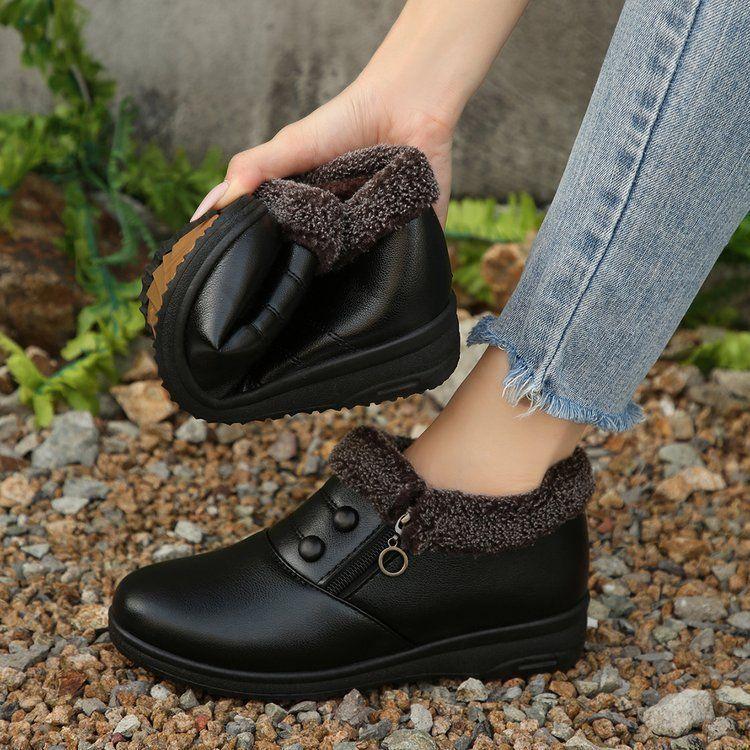 New women's cotton shoes thickened thermal short boots soft-soled casual low-top cotton boots