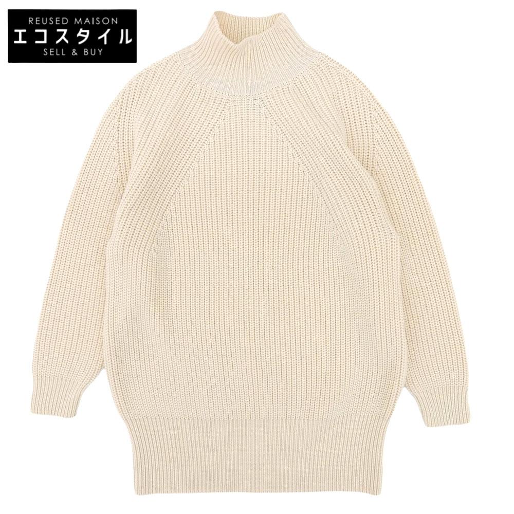 BATONER Signature Turtleneck Knit Top for Women In Excellent Condition, Ivory 1 BN-23FL-024 Tops 1 IvoryUsed