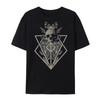 Men's Handsome Summer 100% Cotton Black Skull Printed Round Neck T-shirt Large Casual Outdoor High Street Short Sleeve