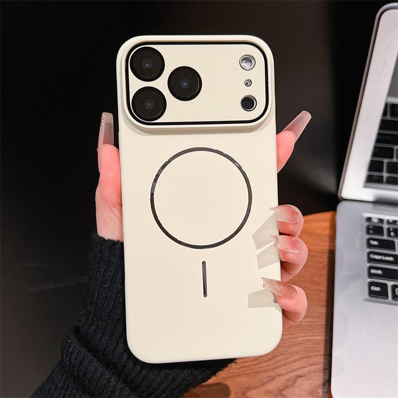 Ultrathin PC Metal Ring Magnetic For Magsafe Matte Case For iPhone 17 16 15 14 13 12 11 Pro Max Glass Lens Protection Hard Cover