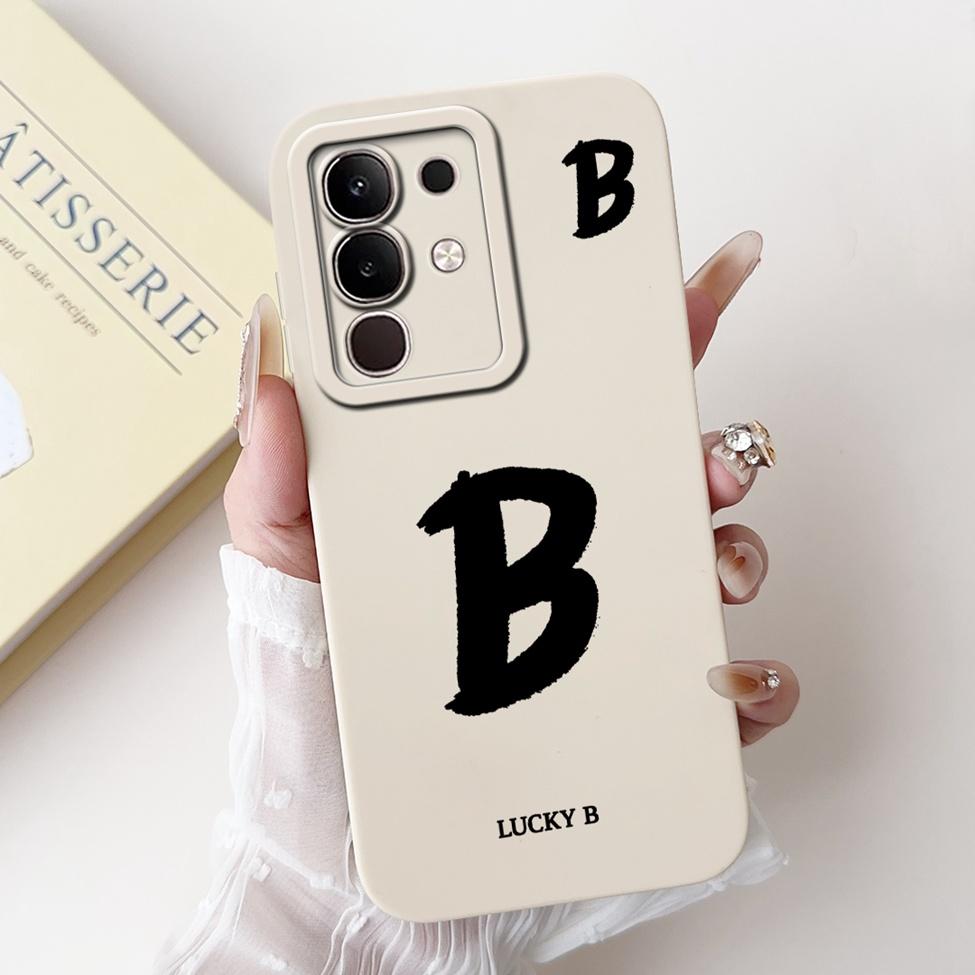 For Vivo Y29 4G V2434 Cover For Vivo Y29 4G Case Simple Fashion Letters A-Z Pattern Design Silicone Shockproof Bumper