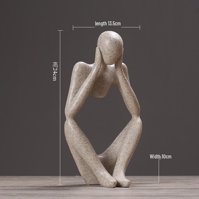 

Abstract Thinker Ornament: Elegant European Style Decor for Living Room, Study, or Wine Cabinet - Ideal Wedding Gift