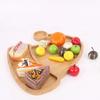 Santa Claus Shape Wooden Christmas Trays Solid Wood Cartoon Christmas Decoration Storage Tray Kitchen Snacks Plates Candy Decor