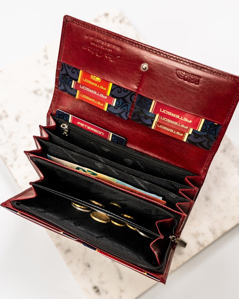 Women's leather wallet PTN 1680144-TVT-6592 Red