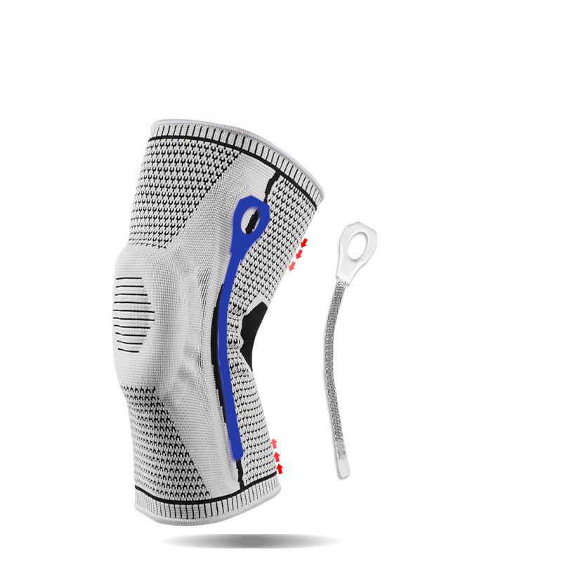 

Новые силиконовые опорные пружинные наколенники, наколенники для фитнеса и спорта, защита от давления, утолщенная амортизация, трансграничный Amazon L серый