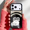 Funny Thinking Monkey With Headphone Phone Case for iPhone 17 16 15 14 13 Pro Max Back Cover for 12 11 Pro Coque