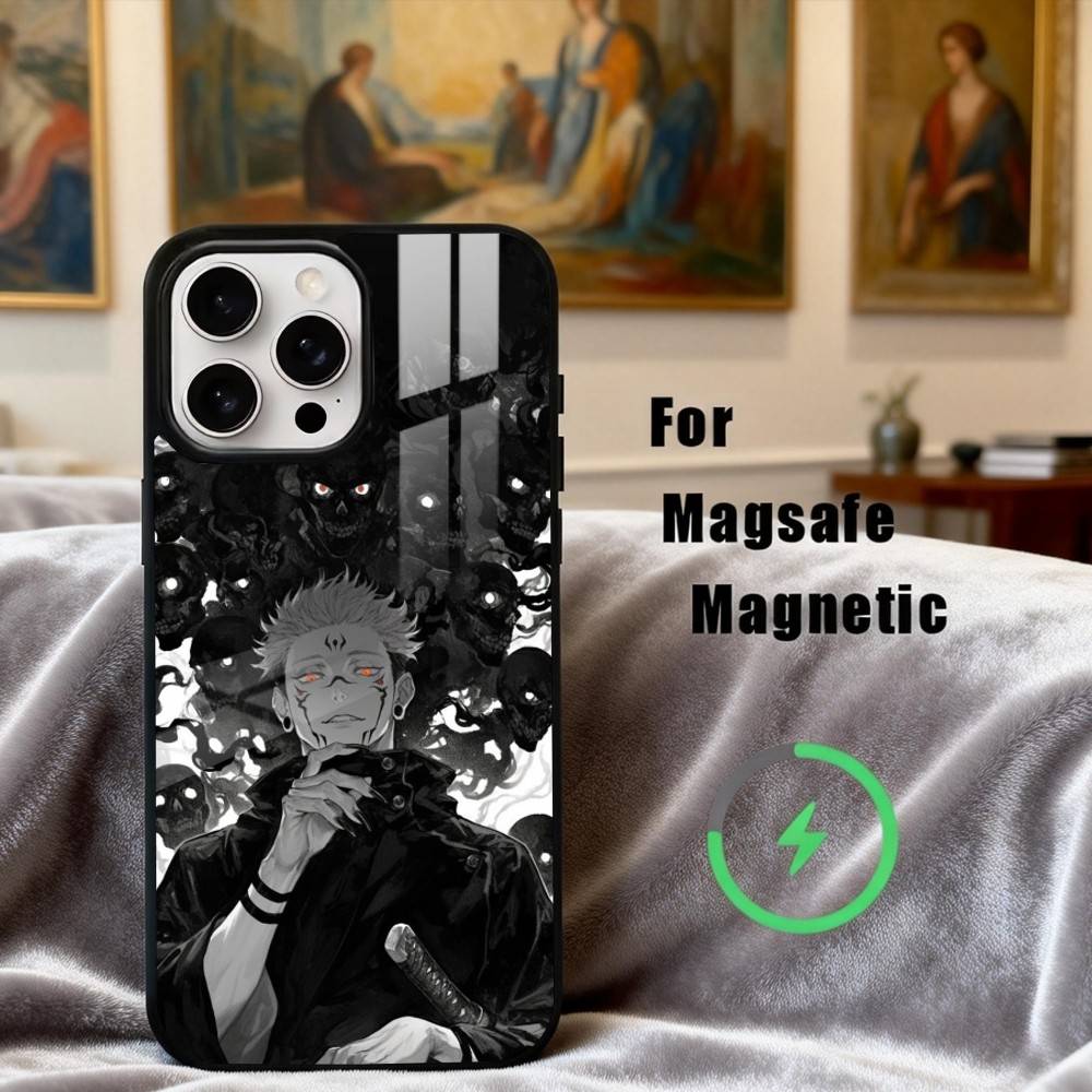 R-Ryomen S-Sukuna J-Jujutsu Kaisen Phone Case For iPhone17,16,15,14,13,12,11 Plus,Pro Max Magnetic For Magsafe Wireless Charging