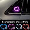 LED Neon Lights, Car Triangle Windows, Solar Heart Lights, Car Windows, Heart-shaped Glowing Ambient Lights, Car Decoration Ligh