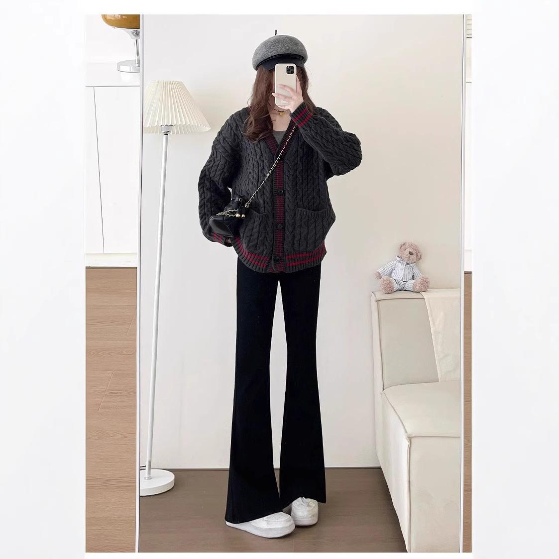 

Women s Petite High-Waist Black Flared Pants - Slim Fit, Micro Flare, XS (Spring & Autumn) XS (60-79 lbs)