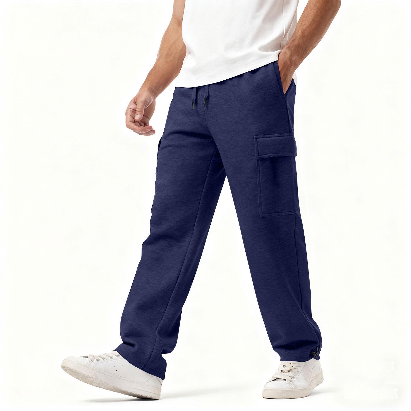 

Men s Autumn/Winter Softshell Jogger Pants: Plus Velvet, Casual, Comfortable Outdoor Sportswear XL темно-синього кольору