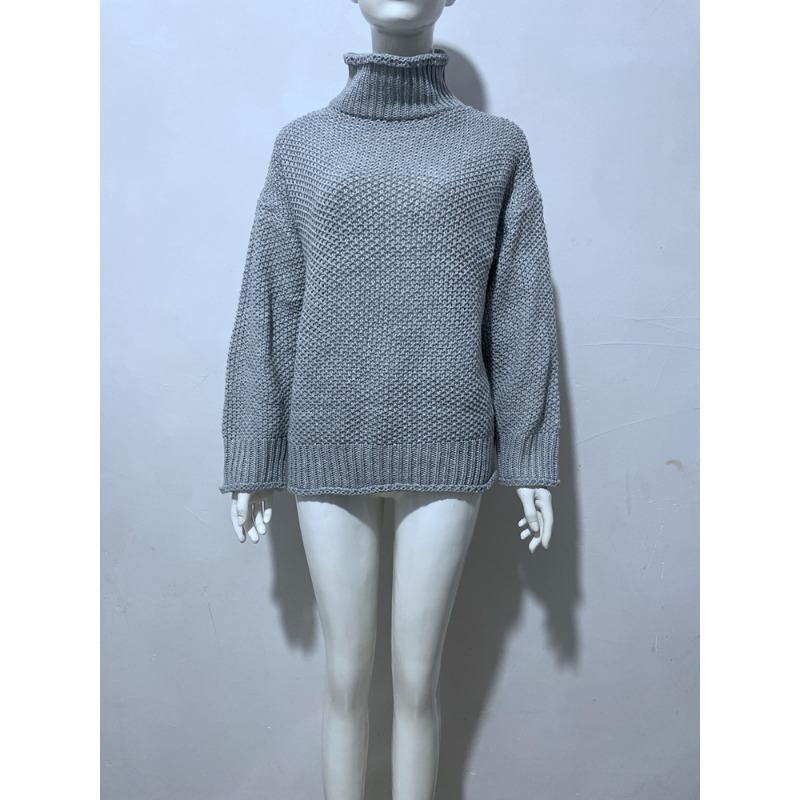 Women S Plus Size High Neck Long Sleeve Loose Knit Pullover Sweater