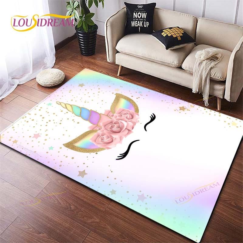 Cartoon Cute Unicorn Home Decor Bathroom  Soft Rugs Carpets for Living Room Rug for Kitchen on The Floor Mat Bedroom Mat