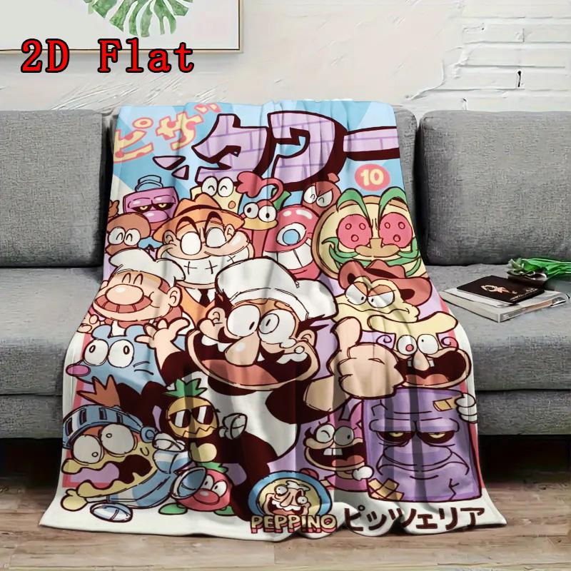 Pizza Tower 2D Flat Pattern Flannel Blanket High quality All Seasons Warmth and Comfort Perfect for Christmas Gifts.NMT0928540