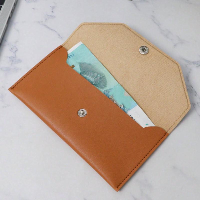 1PC womens wallet Reusable money clip wallet Cash bank card envelope storage bag with card slot Portable leather wallet men