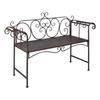 Metal Garden Bench 132 Cm - VIDAXL - Antique Brown - Volute - Outdoor