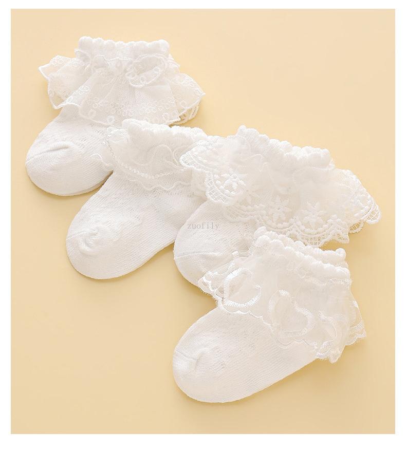 Summer Baby Girls Kids Mesh Socks Fashion Lace Ruffle White Ankle Short Sock Breathable Princess Children Newborn Socks 0-1Years