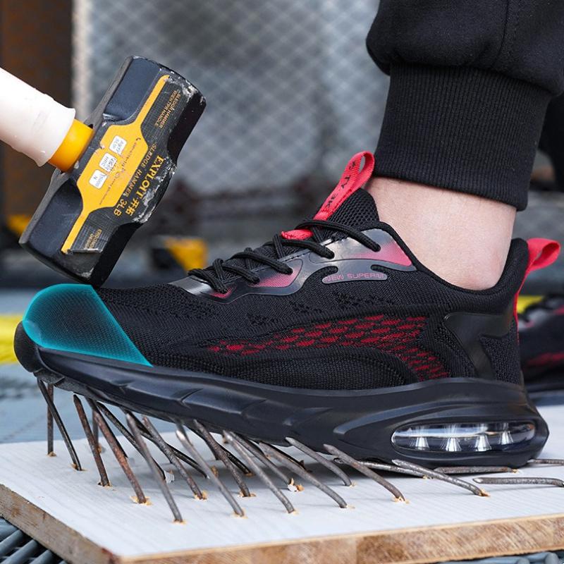 Fashion New Security Work Sneakers for Men Women Air Cushion Work Safety Shoes Anti-smashing Anti-piercing Work Boots Steel Toe Shoes