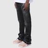 Men's Vintage Jeans Casual Straight Mid Waist Denim Pants Distressed Washed