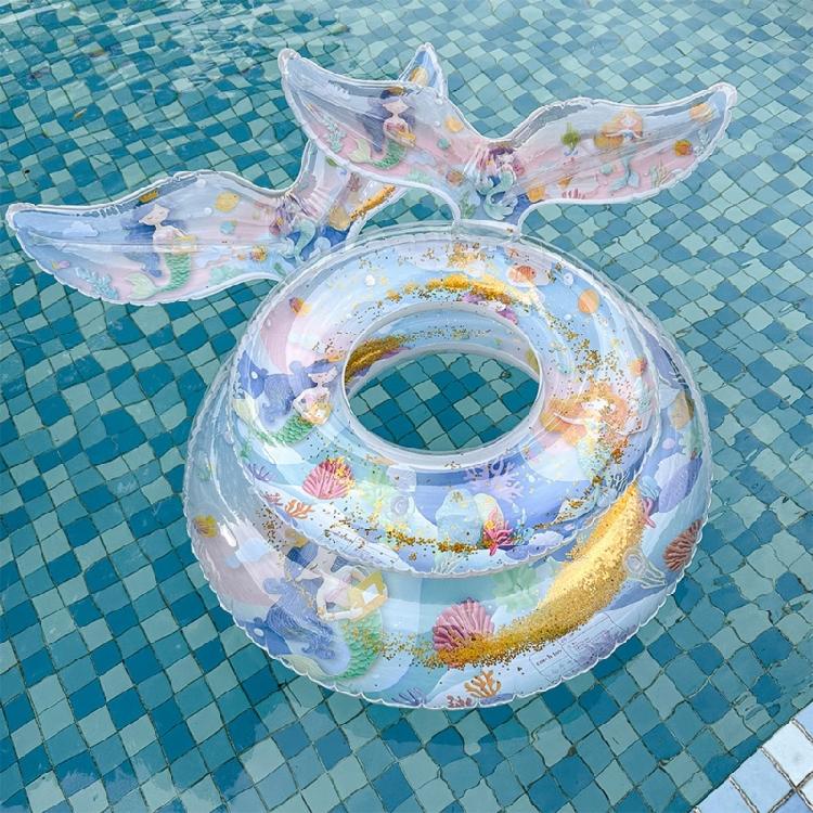 Children's Mermaids Inflatable Swimming Rings Floating Lifebuoys Water Toy for Beach and Water Fun