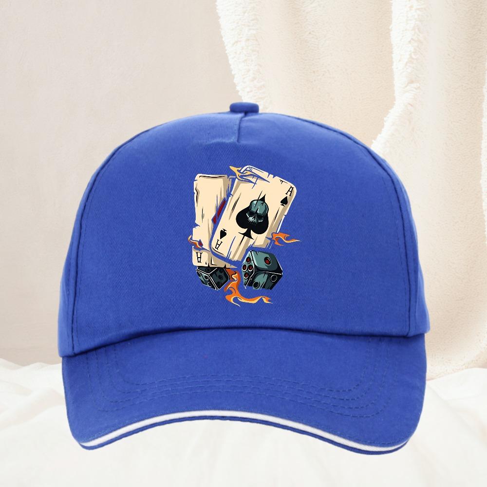 fashionable casual loose creative poker and dice printed sports Baseball Cap Adult Outdoor Caps Hats Unisex Adjustable Cap
