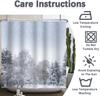 Shower Curtain Winter Snowy Forest Trees Landscape Christmas Holiday Bath Decor Waterproof Fabric Seasonal Design Home Interior
