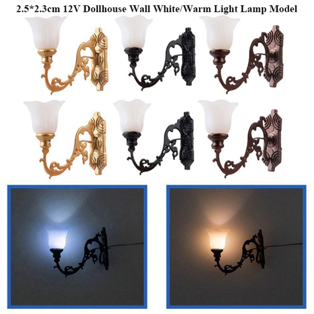 ABS Metal Material Dollhouse Wall Lamp 12V Garden Yard Led Light New White/Warm Light Model