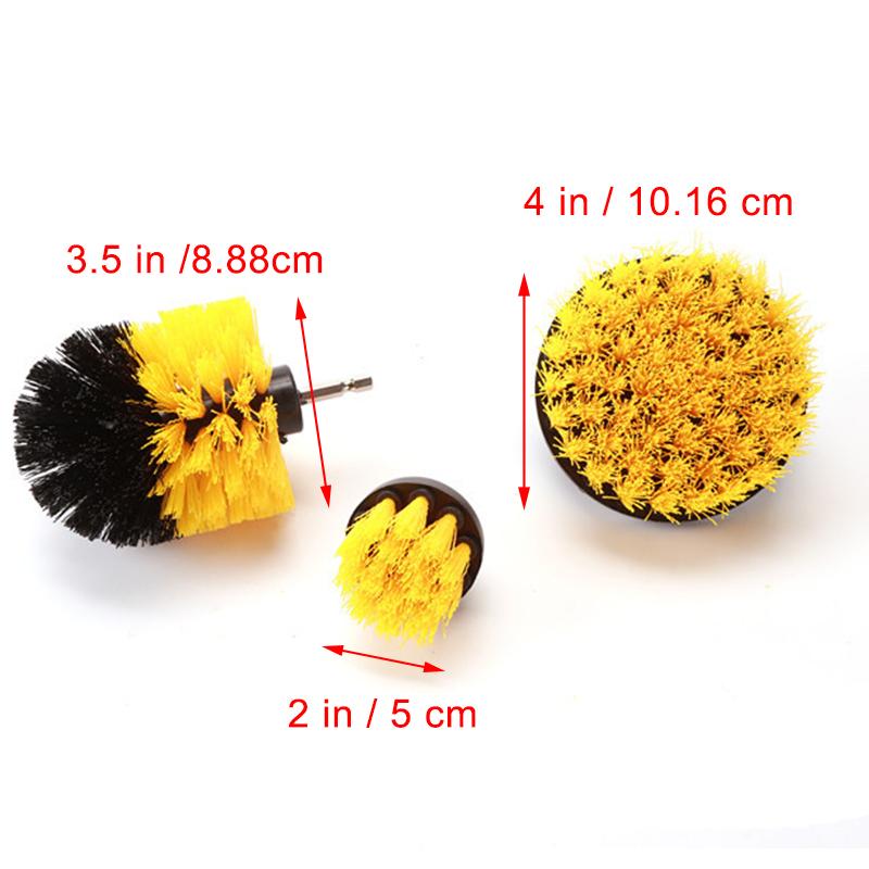 3Pcs/Set Electric Bathroom Floor Carpet Power Scrubber Cleaning For Carpet Glass Car Tires  Tile Bathroom and Kitchen 2/3.5/4''