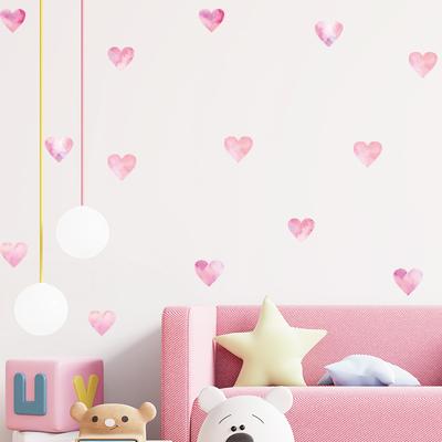 Adesivos de Parede DIY Coração Rosa Pintados à Mão para Paredes do Quarto, Guarda-Roupa, Frigorífico e Corredor Decoração de Casa Removível
