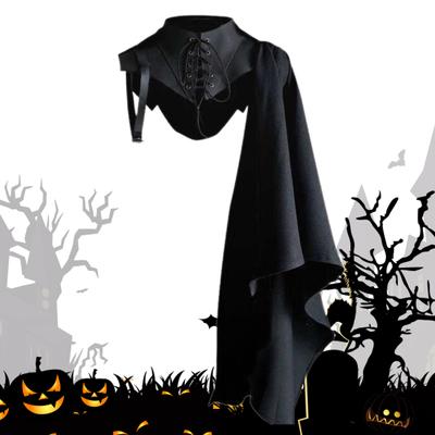 Halloween-Umhang, atmungsaktiv, wunderschön geheimnisvoll, bequem, exquisit, Urlaubskleidung, leicht, Rollenspiel, mittelalterliches Stehkragen-Umhang-Kostüm für Zuhause