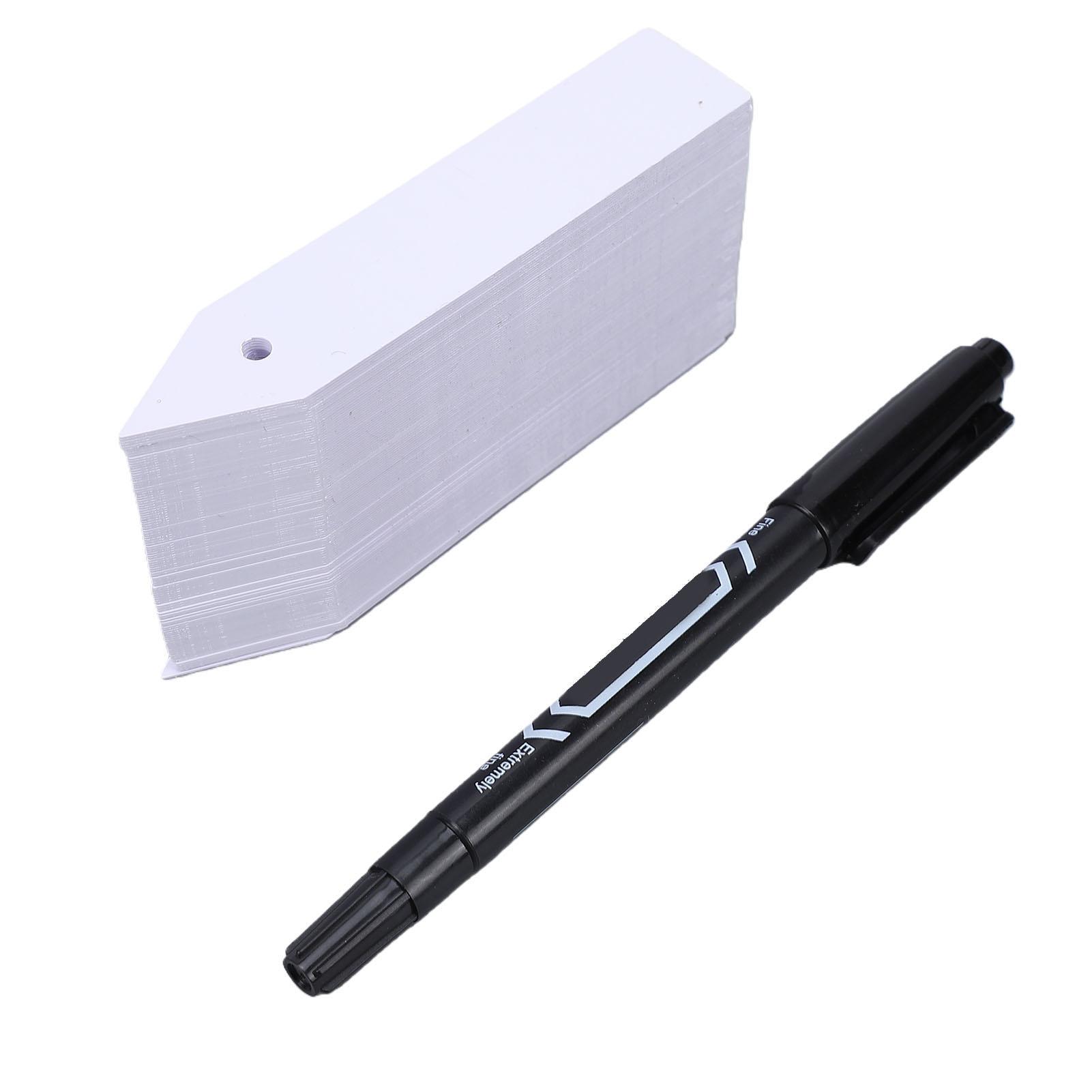 Lot de 100 étiquettes de plantes avec stylo marqueur Imperméable PVC Étiquettes de plantes Étiquettes de jardin pour légumes Fleurs Intérieur Extérieur