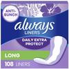 Always Xtra Protection Long Daily Liners Unscented 108 Count by Always
