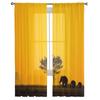 Group of Elephant Tulle Curtains for Living Room Bedroom Window Sheer Curtains Kitchen Balcony Voile Curtains