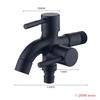 Robinet d'arrosage Noir Double Usage Robinet Machine à Laver Acier Inoxydable 304 Mural Coin de Salle de Bain Jardin Robinet Extérieur Mop Balcon G1/2'