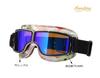 [IronKing] Retro Motorradbrille PC-Linse Mehrzweck Winddicht Sanddicht Antibeschlag UV-Schutz Outdoor Sportbrille T-13 (Blaues Glas)