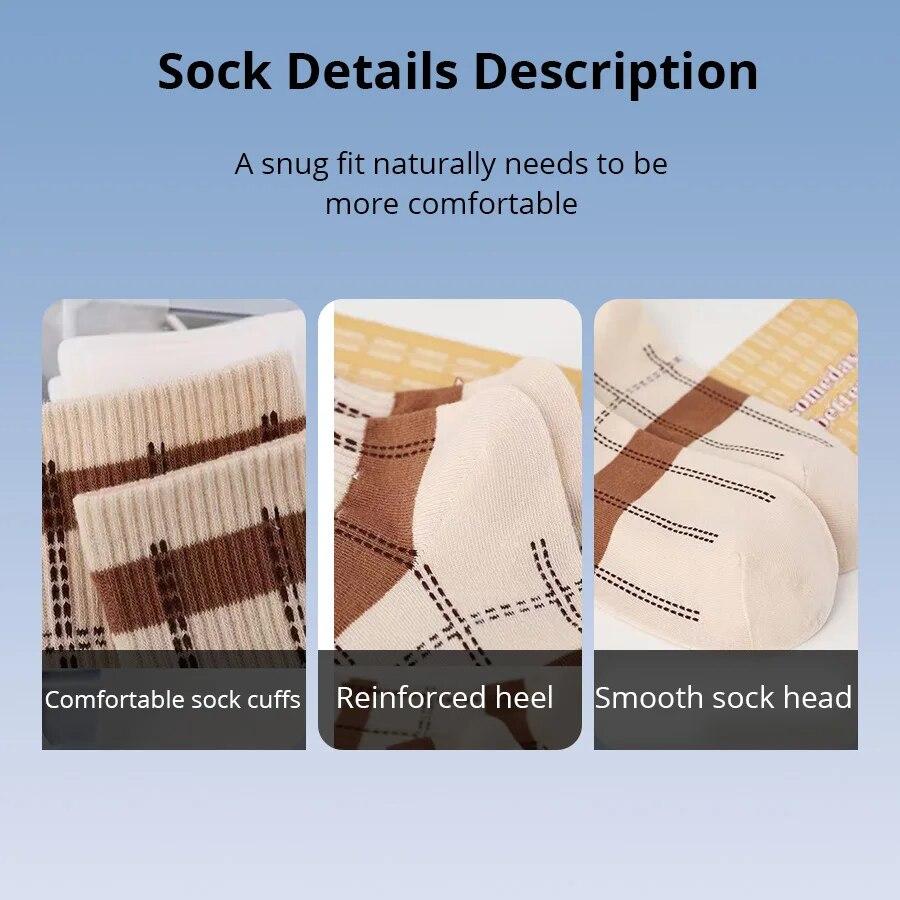 Xiaomi 5 Paar Damen Mid-Tube Socken Cartoon Herbst Winter Atmungsaktiv Bequem Sport Schweißabsorbierende Socke