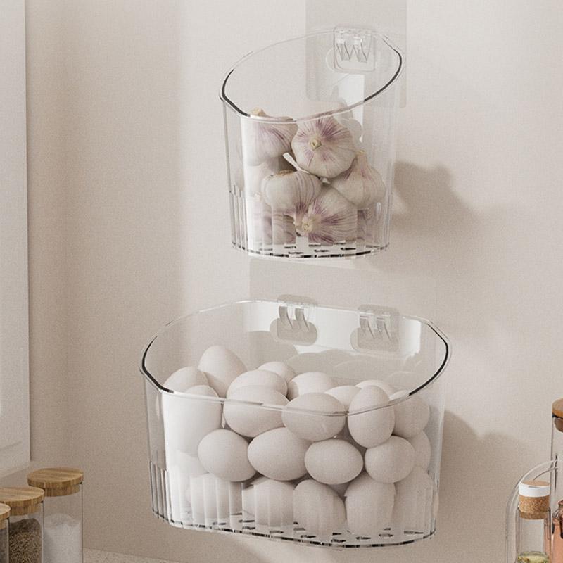 Kitchen Onion Ginger Storage Basket With Hook Vegetable Fruit Organizer Holder Bathroom Sundries Hanging Box
