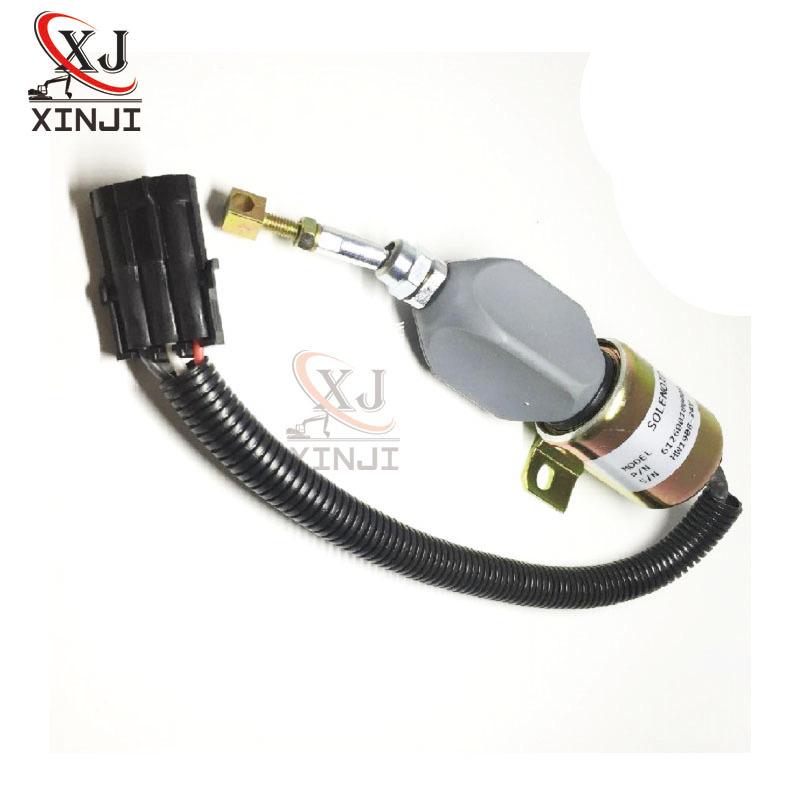 Shutdown Solenoid 612600180008 1752ES 24E7UC3B1S7 1752ES 12E7UC3B1S7 For 24V  12VExcavator Engine Parts