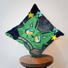 Cute Green Alien Cat Cushion Cover Pillow Cover Decor Pillowcase Printed Cushion Case for Couch