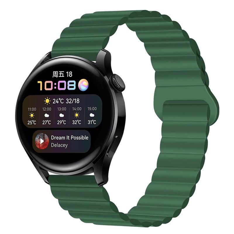 

20mm 22mm Silicone Strap For Samsung Galaxy watch 7 6 4 Classic 5 pro Magnetic correa bracelet HUAWEI Watch GT 2 2e Pro 3 4 band 20mm watch band зелёный