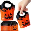 50Pcs/Pack Plastic Halloween Candy Bags Portable Dessert Packaging Bag Pumpkin Head Handbag Home