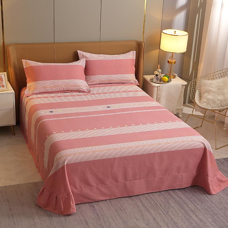 Vintage Geometric Pattern Bed Sheet Set 100% Cotton Luxury Classic Bedspread with 2 Pillowcases Queen King Size Bedding Set