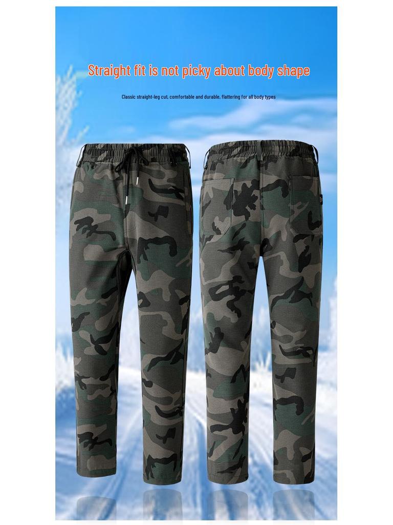 Men's Waterproof Camouflage Workwear Set - Velvet Lined, Wear-Resistant, Outdoor Cold Protection