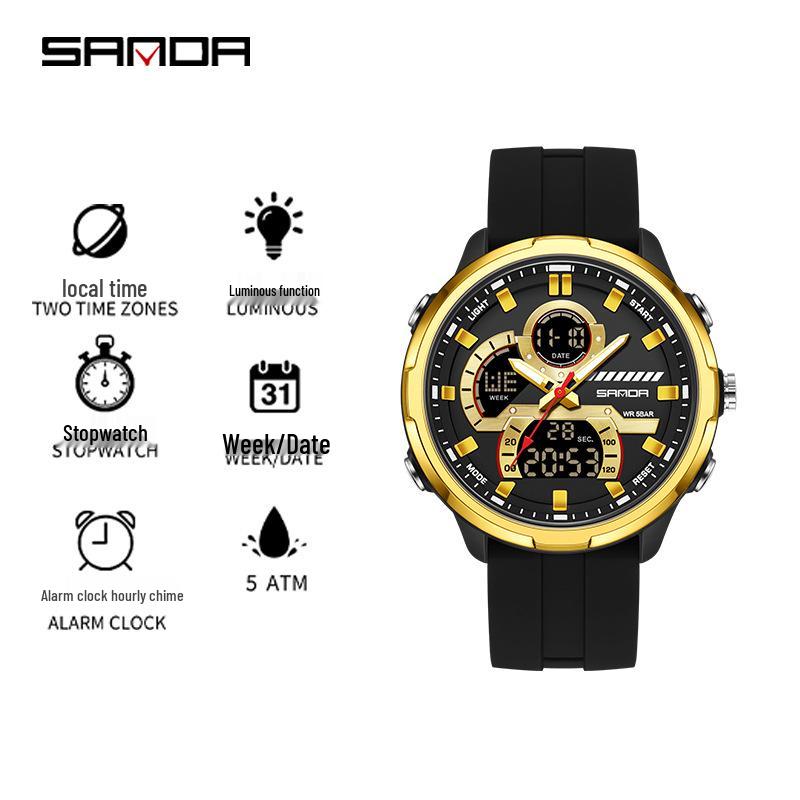 Sanda Youth Luminous Waterproof Multifunctional Men's Sports Watch