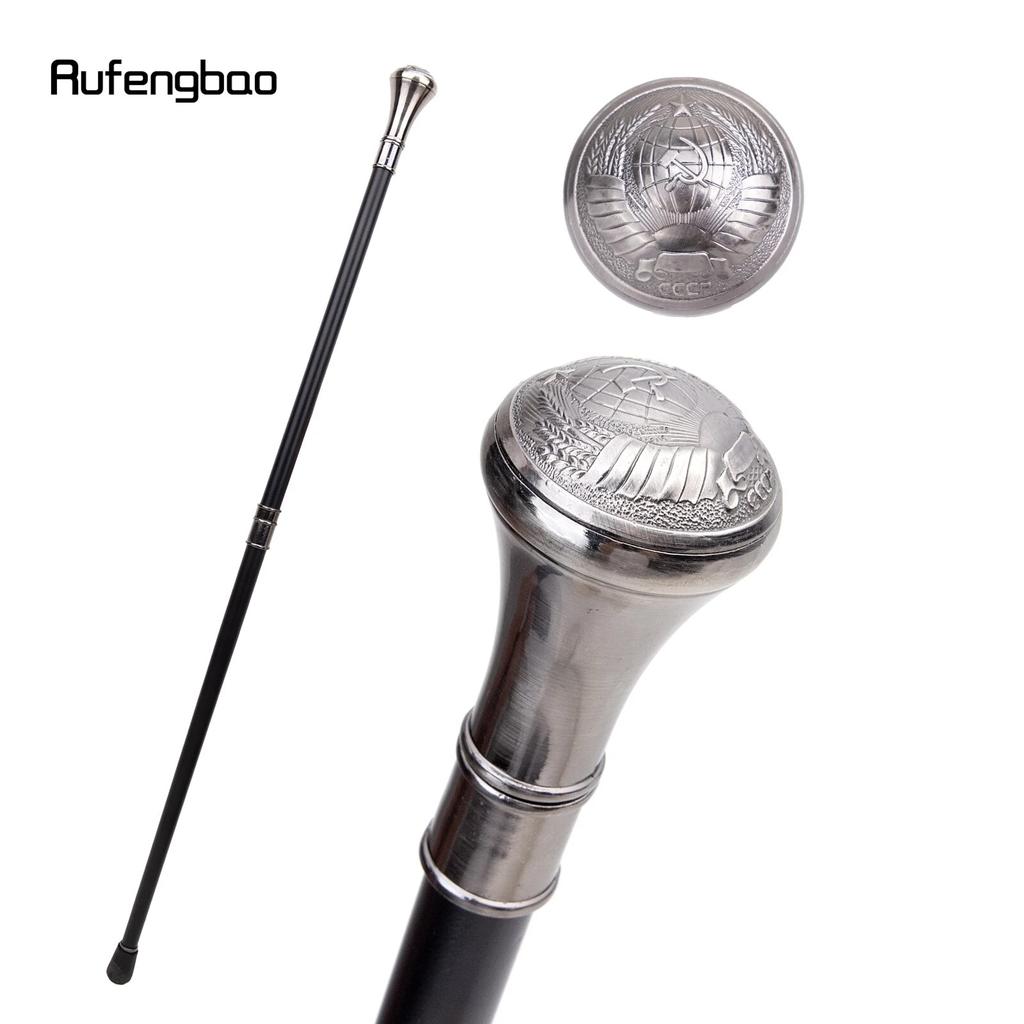 Russia Style Totem CCCP Relief Walking Cane Fashion Walking Stick Gentleman Luxury Crosier Knob Walking Stick 93cm