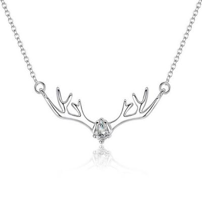 All The Way with Your Antlers Necklace Female Collarbone Chain Korean Version Fashionable Simple Elk Temperament Mori Women