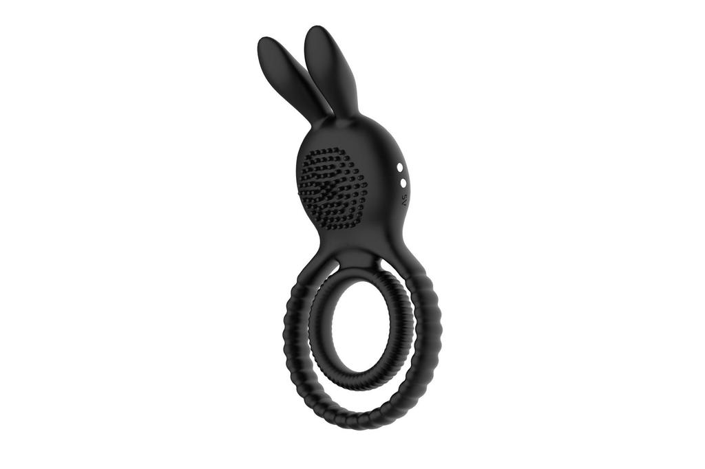 Cross Rabbit Vibration Ring: Male Lock & Nipple Testicle Massager
