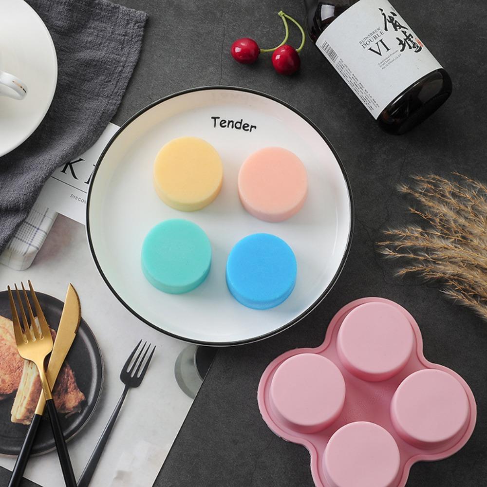4 Cavity Silicone Mold Non-Stick Round Shape Eggs Mold New Steamer Cooking Mold  Egg Pan