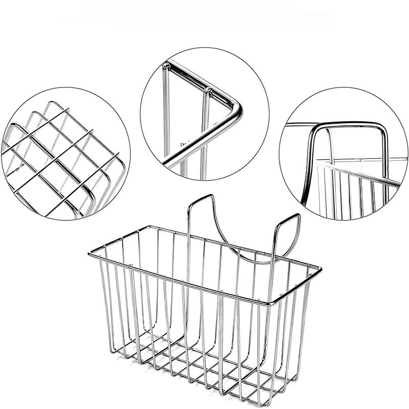 1 Stück Hängender Trockenkorb Küche Schmiedeeisen Edelstahl Abtropfgestell Bürste Schwamm für Spüle Aufbewahrung Abtropfhalter Organizer